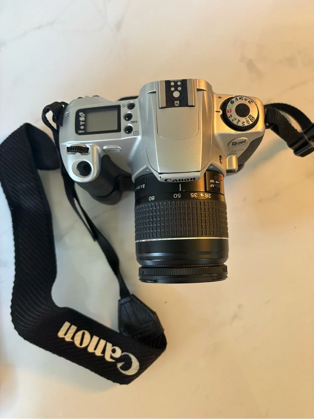 Canon Silver Rebel 2000 35mm film with EF 28-80mm Zoom Lens and Branded Strap - Picture 2 of 2